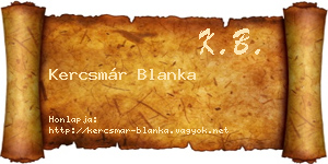 Kercsmár Blanka névjegykártya